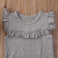 thumbnail image 3 of Newborn Baby Girl Basic Romper Solid Color Ruffle Sleeveless Bodysuit Onesie Clothes Black 12-18 Months, 3 of 7
