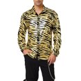 thumbnail image 1 of INSPIRE CHIC Chemise en Coton à Manches Longues Boutonnée à Imprimé Léopard Vintage pour Homme, 1 of 4