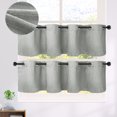 thumbnail image 2 of PiccoCasa 2 Panels Kitchen Linen Look Blackout Curtains Gray 52"x18", 2 of 7