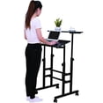 thumbnail image 2 of SDADI 2 Pouces Tapis Roues Mobile Bureau Debout Bureau Debout Hauteur Réglable Bureau de Bureau à Domicile avec Poste Debout et Assise 2 Modes 3.0 Edition, Noir S001BFBT, 2 of 5
