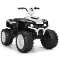 thumbnail image 1 of Costway 12V Kids 4-Wheeler ATV Quad Ride On Car w/ LED Lights Music  USB White, 1 of 10