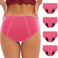 thumbnail image 2 of Culottes Menstruelles Étanches pour Femmes, Réutilisables, Confortables, Taille Mi-Haute, Hipster, Lot de 4, 2 of 7