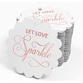 thumbnail image 4 of Inkdotpot 100 Pack Let Love Sparkle Wedding Favor Paper Tags Craft Real Rose Gold Foil Hang Tags, 4 of 6