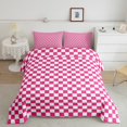 thumbnail image 1 of Erosebridal Pink Check Plaid Comforter Sets Queen Size, Geometric Comforters & Duvets, Farmhouse Gingham Decor, 3pcs, 1 of 8