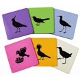 thumbnail image 1 of Inkdotpot Set of 6 Drink Coasters DecorativeNon,SlipCork Base4-inch Square PrintedCoastersEasy Clean- Bird, 1 of 8