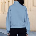 thumbnail image 4 of Stand Collar Fall Clothes Half Zip Women Solid Color Daily Outfit (Coffee XL), 4 of 6