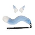 thumbnail image 4 of Ensemble de Cosplay Queue pour Chat Loup avec et Oreilles de Renard de Fête Artisanat et Fin Authentique Grand Application pour Spectacles de Performance et Gris Bleu, 4 of 6