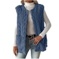 thumbnail image 1 of HAiming Gilet en Molleton d'Hiver pour Femmes, Col Ras du Cou, Sans Manches, Ouvert à l'Avant, Cardigan, Veste Duveteuse et Chaude avec Poche, 1 of 8