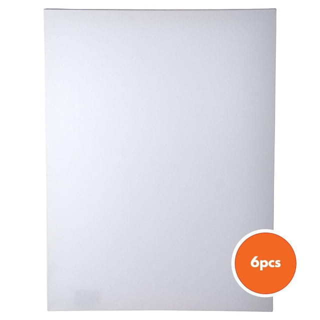 Time 4 Crafts Ensemble de 6 Toiles d'Artiste en Coton Vierges Prérétendues avec Cadre en Bois Montrant une Toile Blanche Enveloppée à l'Avant de Style Galerie avec une texture en Coton Lisse et un Cadre en Bois de 1,5 Po d'Épaisseur, Convenant à la Peinture Acrylique, à l'Huile et à l'Aquarelle, avec un badge orange Ensemble de 6 Pcs.