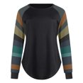 thumbnail image 3 of Pompotops Haut Décontracté à Manches Rayées Patchwork pour Femmes T-Shirt Ample à Manches Longues Blouse, 3 of 6