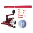 thumbnail image 4 of mmirethe Mini Canne à Pêche Portable de Poche en Forme de Stylo pour Poisson en Alliage d'Aluminium Moulinet Rouge, 4 of 6