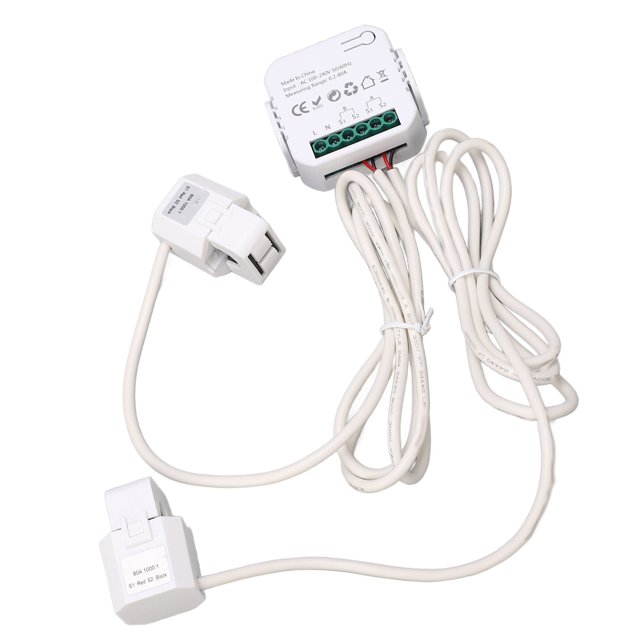 Moniteur Intelligent Consommation d'Électricité Wattmètre Surveillance en Temps Réel WiFi Contrôle par Application 100-240VAC pour Appareils Ménagers Pince Monophasée Électricité