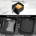 thumbnail image 4 of PINTAUR 9-Inch Square Silicone Liners for Large Air Fryer 2Pack, Silicone Pot Baking Accessories for Chefman 6 to 8.5QT, Reusable Air Fryer Tray Insert for Oven Microwave Accessories, 4 of 7