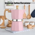 thumbnail image 2 of Moka Pot Espresso Maker Easy to Clean Stovetop Coffee Percolator Aluminum Italian Design Cuban Coffee Maker for Rich Flavor, 2 of 7