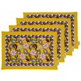 thumbnail image 1 of Vargottam Placemats- Placemat For Dining Table, Set Of 4- Printed & Reversible CottonNapkin-IndoorPlacematsFor Home & Kitchen Dining Table- Asian Block (Mustard Yellow), 1 of 5