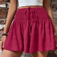 thumbnail image 1 of Shorts pour Femmes, Shorts d'Été pour Femmes à la Mode, Couleur Unie, à Cordon, 1 of 8