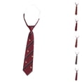thumbnail image 3 of Xfvqtps Tie for Kids Pre-Tied Adjustable Classic Neckties Uniform School Stripes Print Brown, 3 of 3