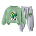 thumbnail image 2 of Pisexur Ensemble de Vêtements d'Automne pour Bébés Filles Garçons 2 Pcs Mode Décontractée Imprimé Mignon Manches Longues Col Rond Chandails en Molleton et Pantalons de Survêtement Ensemble de Survêtement pour Enfants Filles Garçons 3-8 Ans, 2 of 4