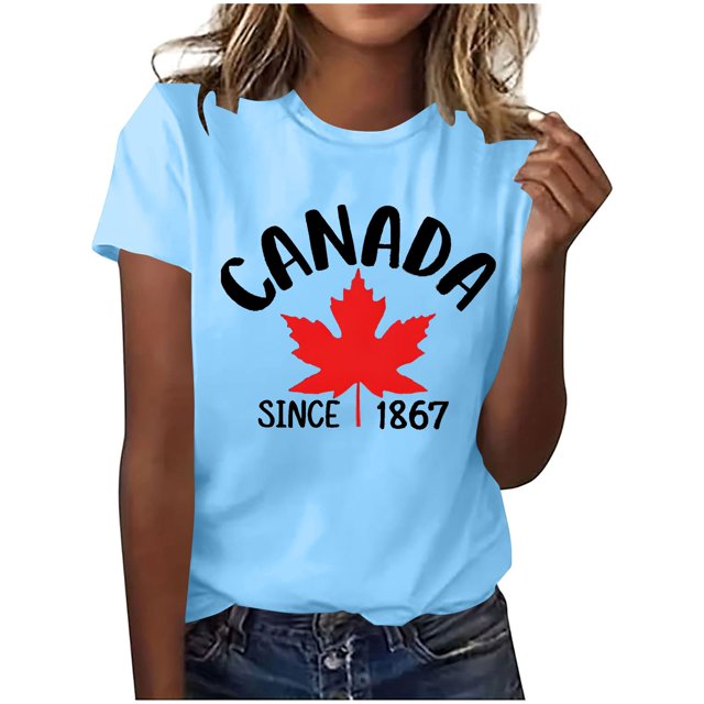 Pisexur Nouveau T-shirt à Manches Courtes Col Rond Imprimé Décontracté pour Femmes, Hauts d'Été pour Femmes Bleu, P
