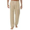 thumbnail image 1 of Mens Linen Pants Mens Summer New Style And Fashionable Pure Cotton And Linen Trousers, 1 of 3