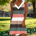 thumbnail image 4 of Kyusrd Robe Débardeur d'Été pour Femmes Robe Courte Plissée à Col en V Sans Manches Robe Soleil T-Shirt Robe Trapèze Robe Courte de Plage, 4 of 6
