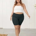 thumbnail image 3 of Yanlir Fashion Women's Plus Size Yoga Pants Shorts Solid Color Elastic Waist Quick-Drying Activewear for Gym and Training(Dark Gray,XL), 3 of 7