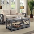 thumbnail image 3 of Convenience Concepts Oxford Table Basse avec Deux Niveaux d'Étagères, Gris, 3 of 9