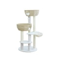 thumbnail image 1 of Home4Cat 48" Cat Tree with Two Handwoven Basket Bed, Hammock, Sisal Scratching Posts, Beige & Cream, 1 of 9