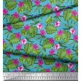 thumbnail image 2 of Soimoi Tissu Crêpe Polyester Imprimé Floral & Feuilles Tropicales au Mètre 42 Pouces de Large, 2 of 3