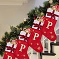 thumbnail image 5 of Christmas Stockings Velvet with Embroidered Pattern Letters Initial Customized Family Ornament Large Fireplace Stockings Plush Cuff Holiday Party Home Xmas Tree Decor Gift Bags, 5 of 5