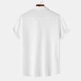 thumbnail image 4 of Men Casual Solid Turndown Short Sleeve Button Closure Shirt Hawaii Blouse, 4 of 9