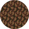 thumbnail image 1 of Ahgly Tapis Rond Lavable en Machine Intérieur Transitionnel Rouge Brun, 3 Pieds Rond, 1 of 7