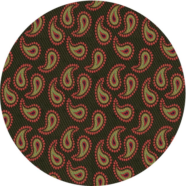 Ahgly Tapis Rond Lavable en Machine Intérieur Transitionnel Rouge Brun, 3 Pieds Rond