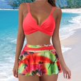 thumbnail image 2 of Kcodviy Woman Large Split Swimsuit Leopard Swimsuit Women High Cut Dress Style Briefs Ruffle Plus Size Women's Board Shorts Printed Bikini Women's Swimsuit, 2 of 6