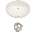 thumbnail image 1 of 19.5-in. W CUPC Oval Bathroom Undermount Sink Set In Biscuit - Brushed Nickel Hardware AI-20480, 1 of 6