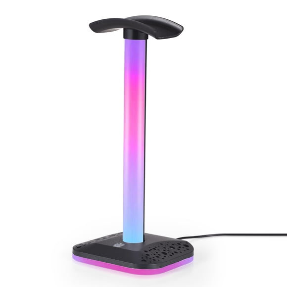 Support d'Écouteurs avec Lumière RVB pour Bureau, PC, Jeu, Casque, Dessous Antidérapant, Support d'Affichage pour Casque, Support