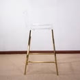 thumbnail image 4 of Heavenly Collection Set of 3 Clear Acrylic & Gold Counter Stools – Ideal for Kitchen Island or Dining Area, 4 of 9