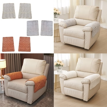 Sentmoon 2PCS Sofa Armrest Cover with Storage Pocket Couch Protector Practical Sofa Slipcover in White Gray Orange for Living Room Organization Gift for Anniversary, Birthday, Christmas