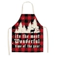 thumbnail image 1 of Oleegame 1PC Pretty Apron Christmas Kitchen Cooking Aprons Plaid Aprons Adjustable Buffalo Plaid Baking Apron, 1 of 7
