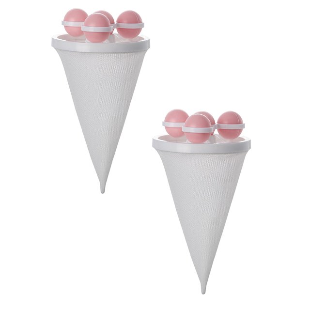 Oleegame 2PC Washing Machine Float Filter Mesh Bag Hair Filter Hair Remover Cleaning And Decontamination Laundry Ball Laundry Care Ball Pink