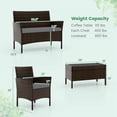thumbnail image 3 of Costway 4 PCS Patio Furniture Set with Washable Cushions and Tempered Glass Coffee Table Grey, 3 of 9