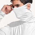 thumbnail image 4 of Bocqde UPF 50+ Sun Protection Hoodie Shirts for Men Solid Color Long Sleeve UV Protection Rash Guards with Mask Mens Lightweight Breathable Outdoor Fishing & Hiking Shirts, 4 of 5