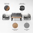 thumbnail image 4 of Berglite Imera Ensemble de Conversation pour Patio Extérieur 5 Personnes avec Coussins et Housses, 4 of 10