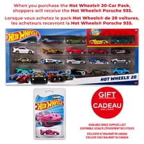 Hot Wheels Set of 20 Toy Sports & Race Cars in 1:64 Scale