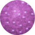 thumbnail image 1 of Ahgly Tapis Rond Lavable en Machine Intérieur Transitionnel Néon Rose Violet, 5 Pieds Rond, 1 of 7