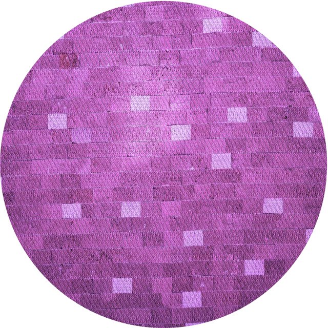 Ahgly Tapis Rond Lavable en Machine Intérieur Transitionnel Néon Rose Violet, 5 Pieds Rond