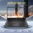 thumbnail image 2 of HP Stream 14" HD Laptop, Intel Celeron N4120, 8GB RAM, 128GB eMMC, Intel UHD Graphics, Webcam, 1 Year Office 365, Black, Win 11 S, 128GB Hotface USB Card, 2 of 7