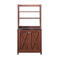 thumbnail image 2 of Bowery Hill Armoire de Cuisine de Style Ferme en Bois à Multiples Rangements, Noyer, 2 of 5