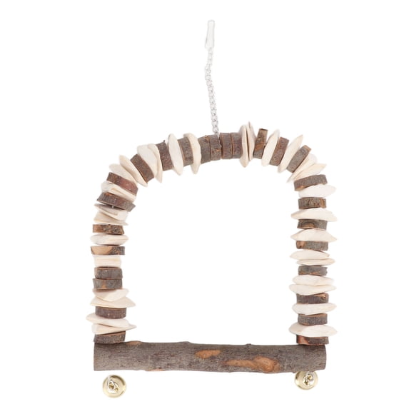 Bird Swing Toy, Cuttlebone Swing Wooden Perch Stand Applewood For Cockuses For Small Parakeets For Parrots S,L