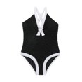 thumbnail image 1 of B91xZ Girls Swimsuit One Shoulder Ruffle Bathing Suit Adjustable Swimwear,Black 18-24 Months, 1 of 4